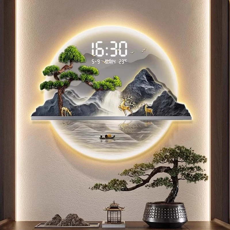 Luxury Lifestyle Homes - ساعات حائط بتصميم صيني عصري، ساعة