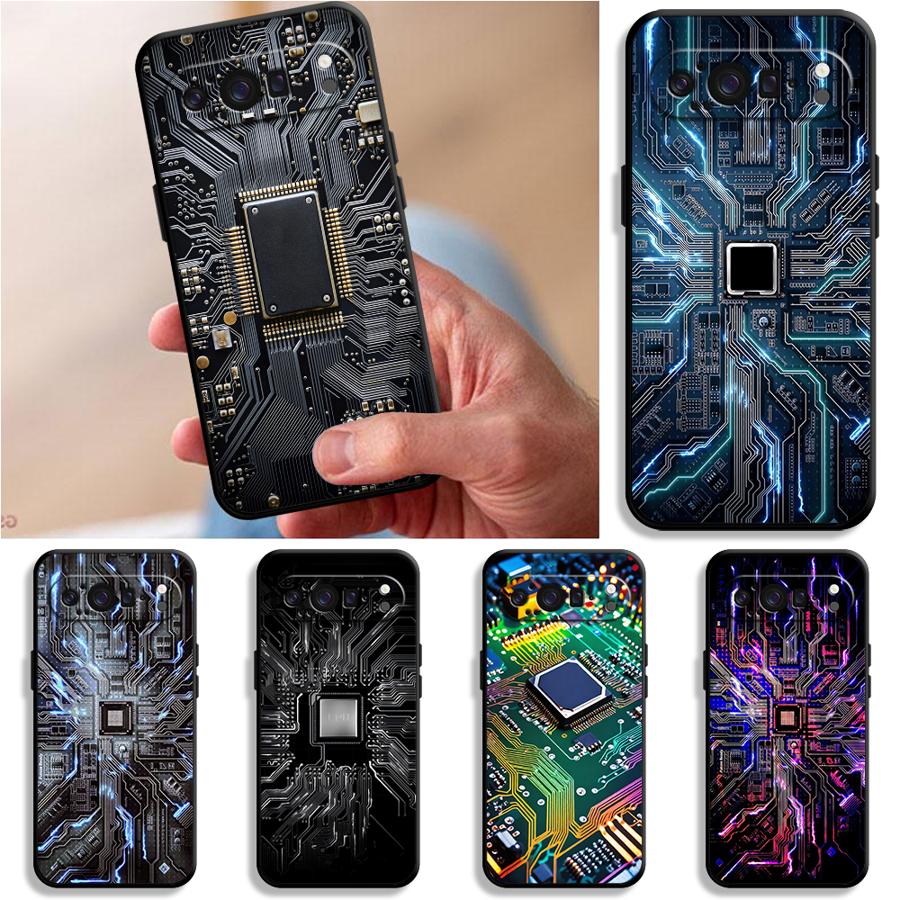 Google Pixel 9 Pro - غطاء هاتف بتصميم لوحة دوائر كهربائية