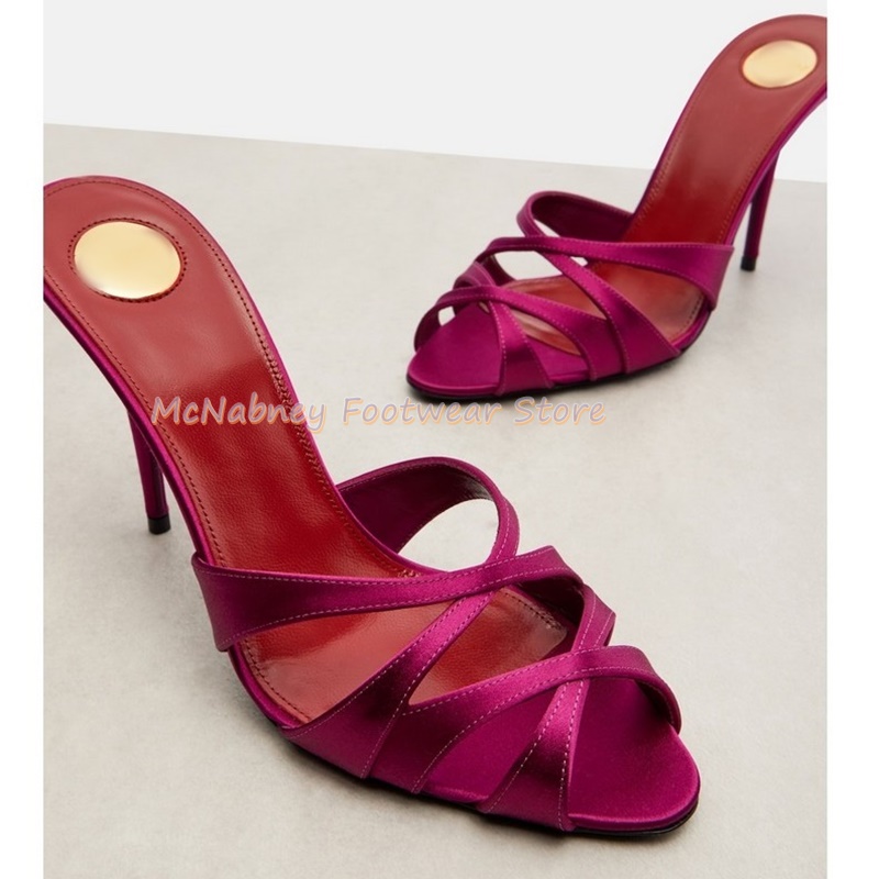 Luxury Lifestyle Shoes - وأشار الخناجر نسيج الساتان عبر الفرقة