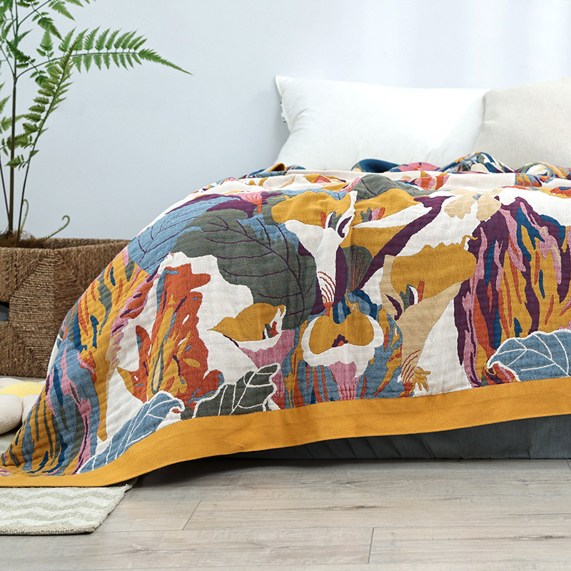 بطانية قطنية بسيطة مع شاش موسل - مراجعة Cashmere Throw Blanket وسعره